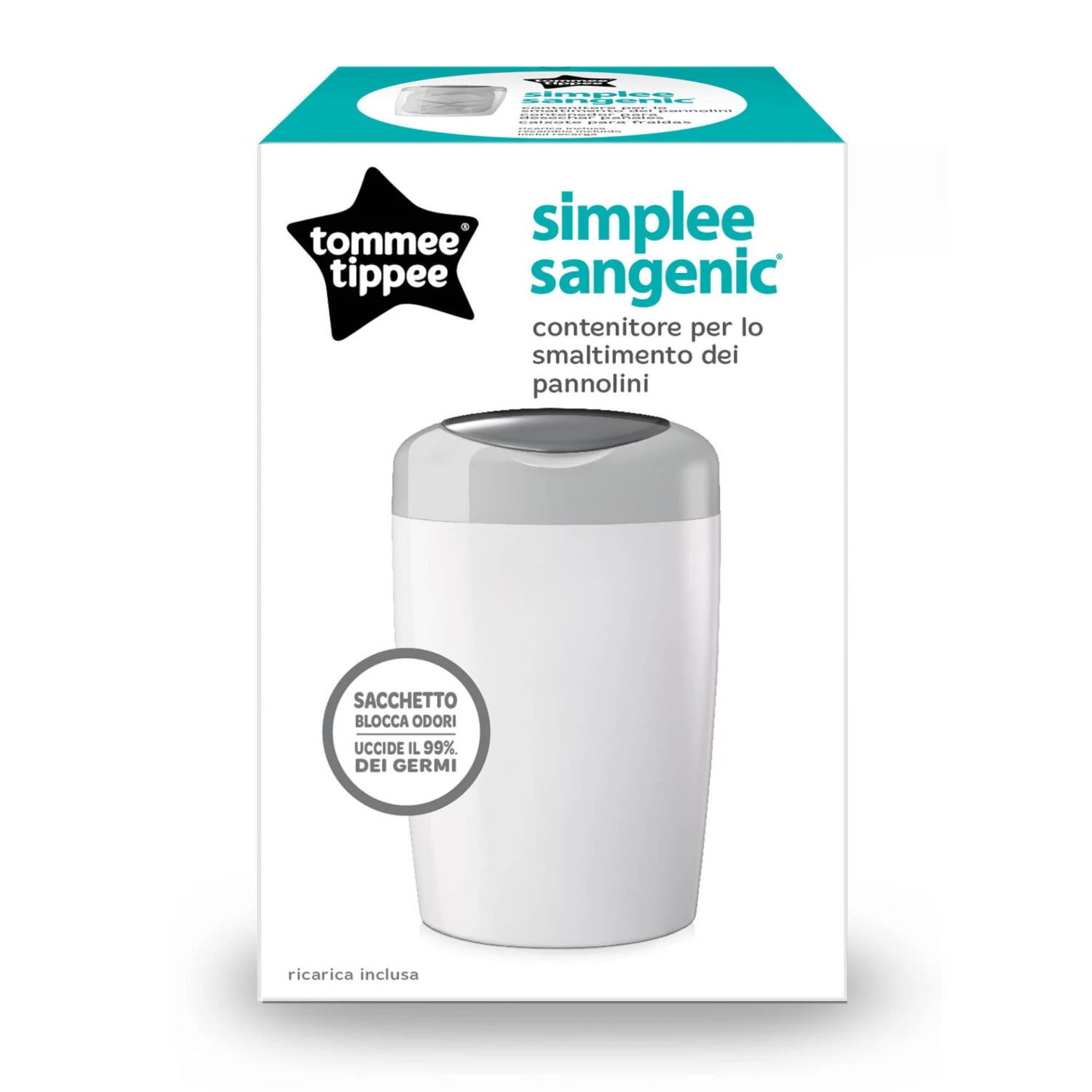 Tommee Tippee Simplee Sangenic Grey 2 Tommee Tippee Simplee Sangenic Grey - immagine 2