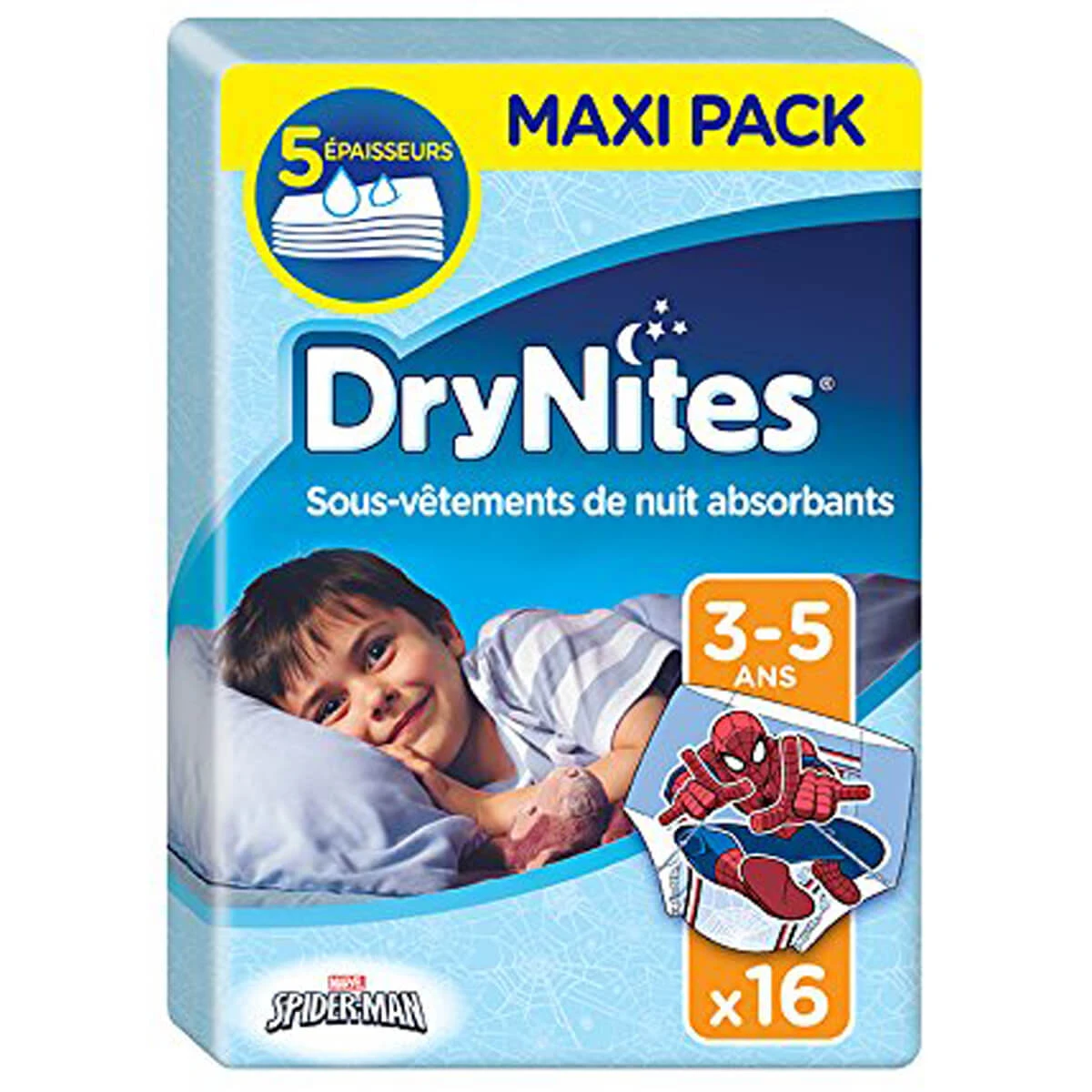 HUGGIES Mutandine DryNites Maxi Pack Confezione Da 16 Pezzi Boy (3-5 Anni) 16-23 Kg 1 HUGGIES Mutandine DryNites Maxi Pack Confezione Da 16 Pezzi Boy (3-5 Anni) 16-23 Kg