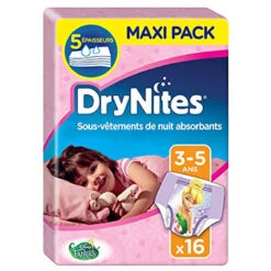 HUGGIES Mutandine DryNites Maxi Pack Confezione Da 16 Pezzi Girl (3-5 Anni) 16-23 Kg