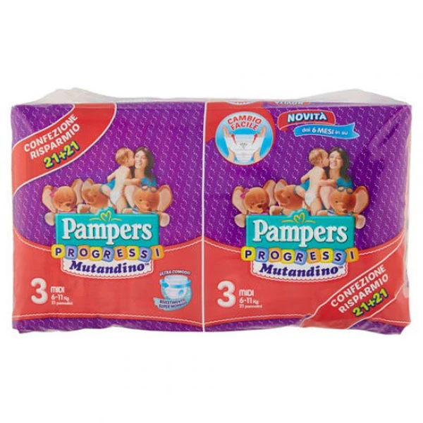 Pampers® Pannolini Mutandina Progressi 3 Midi (6-11 Kg) Confezione Da 42 Pezzi 1 Pampers® Pannolini Mutandina Progressi 3 Midi (6-11 Kg) Confezione Da 42 Pezzi