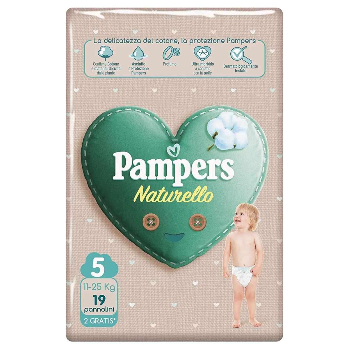 Pampers® Pannolini Naturello 5 Junior (11-25 Kg) Confezione Da 19 Pezzi 1 Pampers® Pannolini Naturello 5 Junior (11-25 Kg) Confezione Da 19 Pezzi