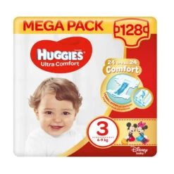 HUGGIES Pannolini Ultra Comfort Mega Pack 3 - 128 Pezzi