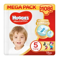 HUGGIES Pannolini Ultra Comfort Mega Pack 5 - 108 Pezzi