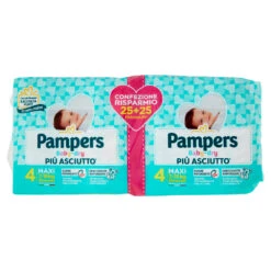 Pampers® Pannolini Baby Dry 4 Maxi (7-18 Kg) Confezione Da 50 Pezzi