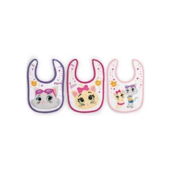 44 Gatti Set 3 Bavaglini In Cotone Girl
