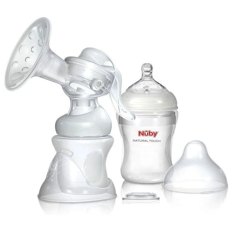 Nuby Kit Tiralatte Manuale Natural Touch Softflex Con Biberon E Coppette Assorbilatte 1 Nuby Kit Tiralatte Manuale Natural Touch Softflex Con Biberon E Coppette Assorbilatte
