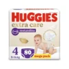Huggies Pannolini Mutandina Extra Care 4 Mega Pack - 80 Pezzi