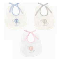 Andy&Helen Bavaglio In Cotone Ricamo Con Mongolfiera, Taglia Piccola