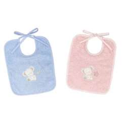 Andy&Helen Bavaglio Rettangolare In Spugna Di Cotone Con Elefantino Ricamato - Taglia Media