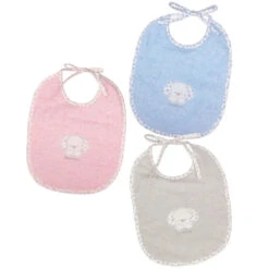 Andy&Helen Bavaglio Rettangolare In Cotone Con Cagnolino Ricamato, Taglia Media