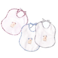 Andy&Helen Bavaglio Impermeabile In Spugna Di Cotone Con Cagnolino Ricamato - Taglia Grande