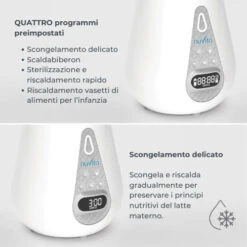 Scaldabiberon E Sterilizzatore Ultraveloce - 1170 13 Scaldabiberon E Sterilizzatore Ultraveloce - 1170 -Bambini Prodotti Negozio scaldabiberon nuvita con 4 programmi di scongelamento